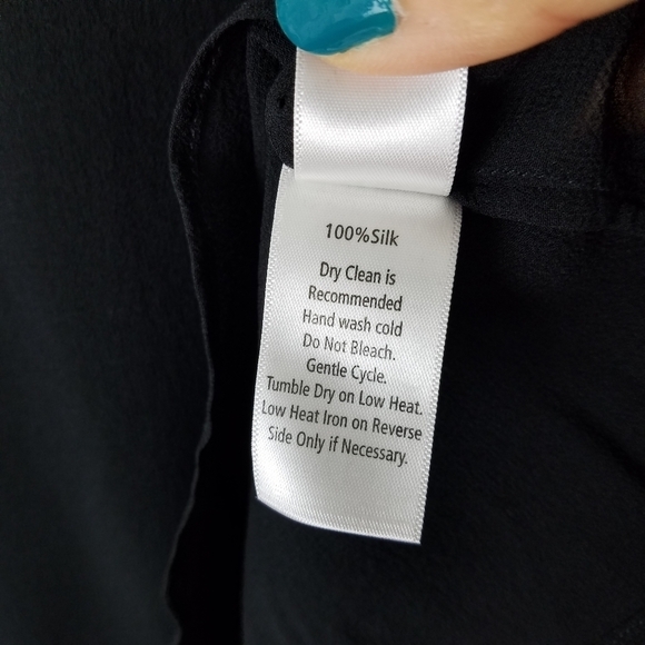 ECRU 100% Silk Chiffon Black Ruffle Layered Blouse XS - Picture 10 of 11